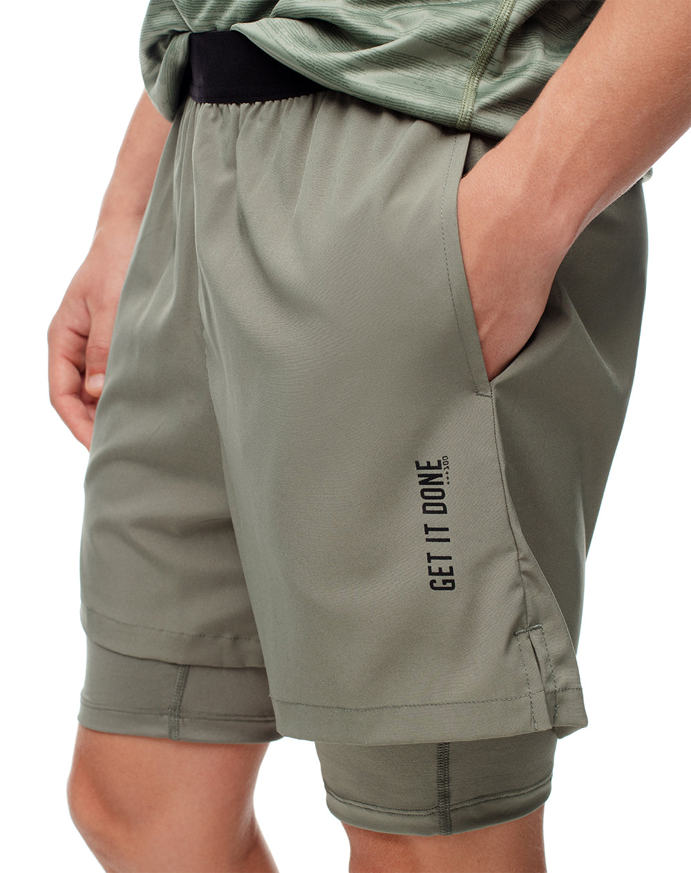 Pantaloneta deportiva ciclista interno verde hombre