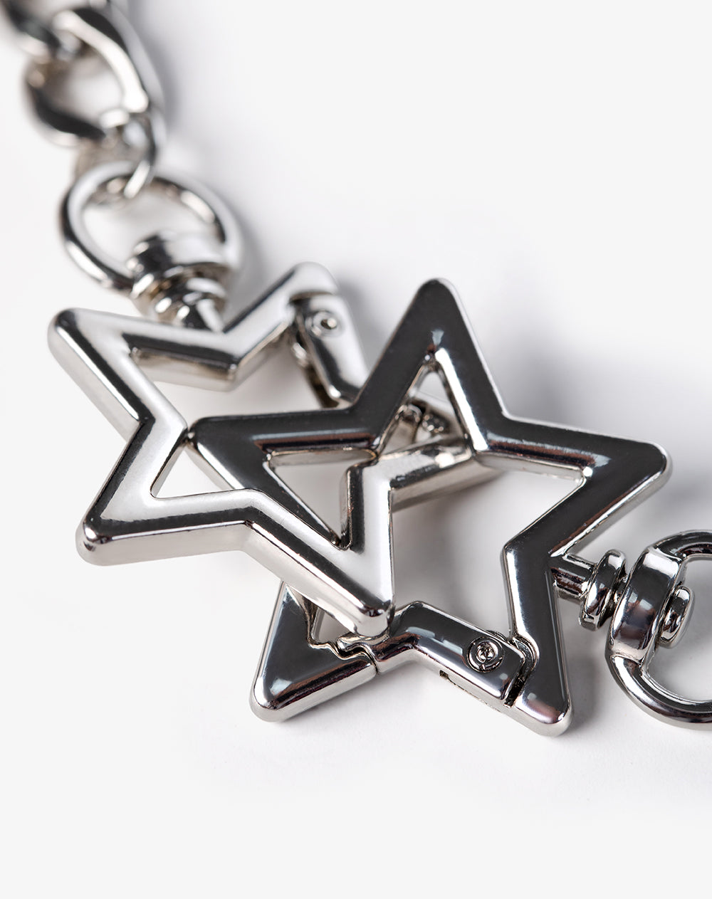 Collar choker cadena estrellas plateado