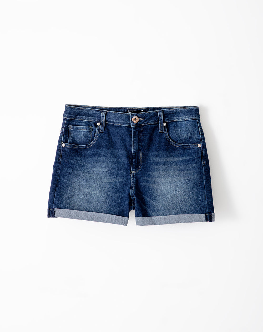 Short tiro medio denim índigo oscuro mujer
