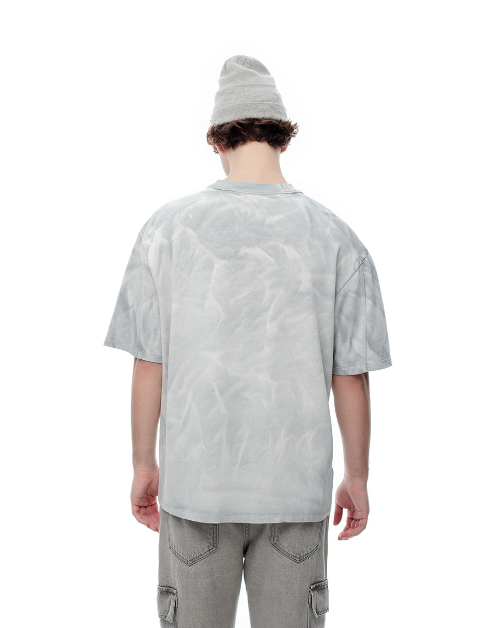 Camiseta regular algodón tie dye gris hombre
