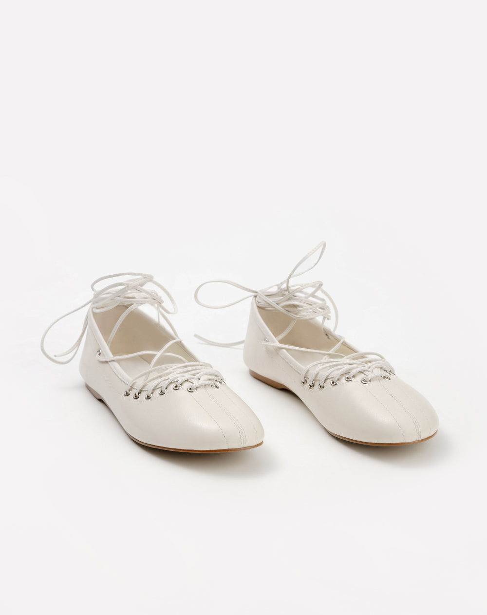 Bailarinas lace-up con amarre crudo mujer