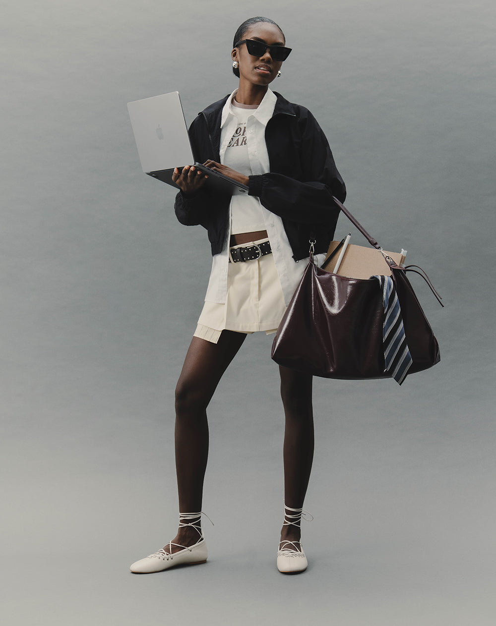 Bailarinas lace-up con amarre crudo mujer