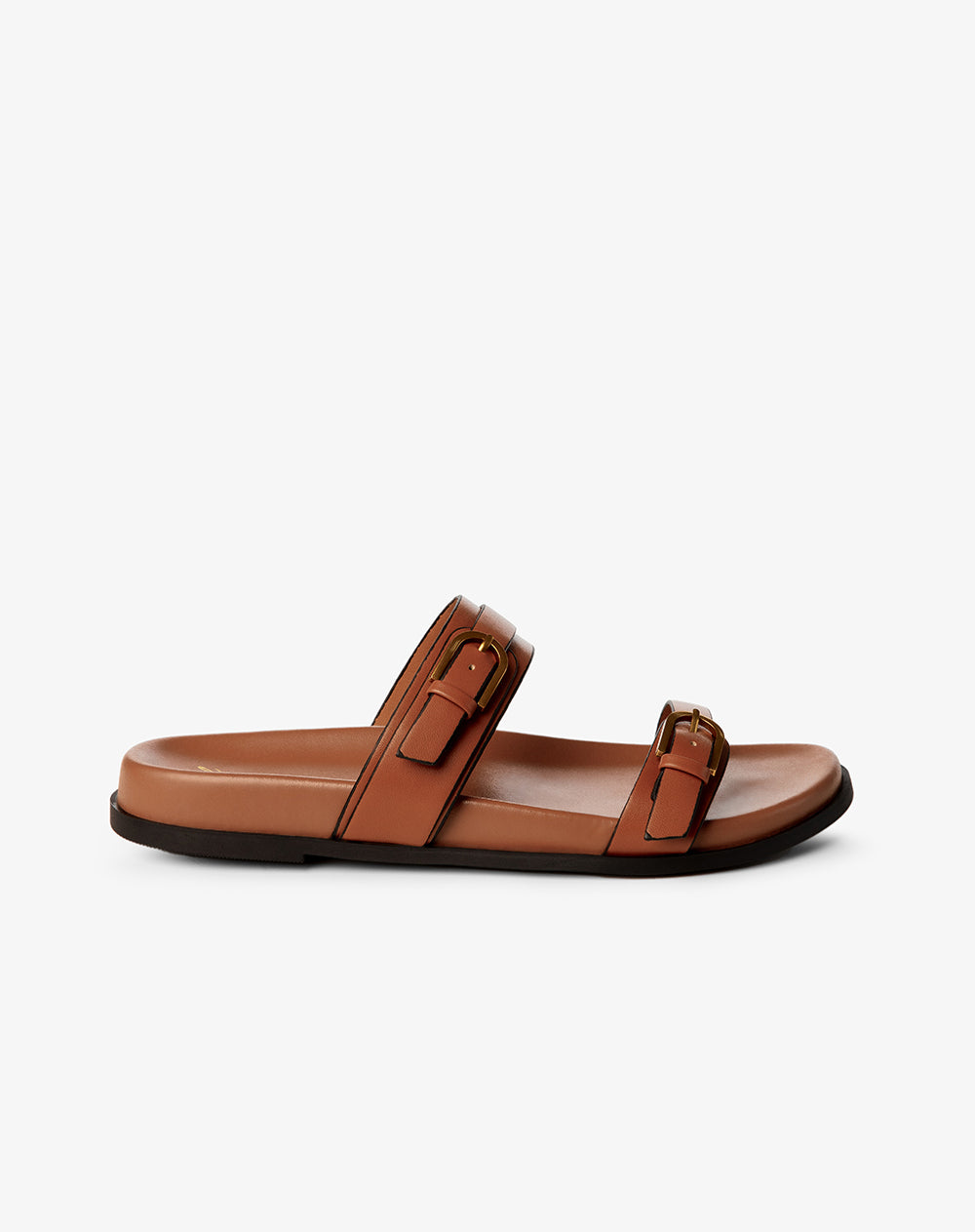 Sandalias planas café mujer