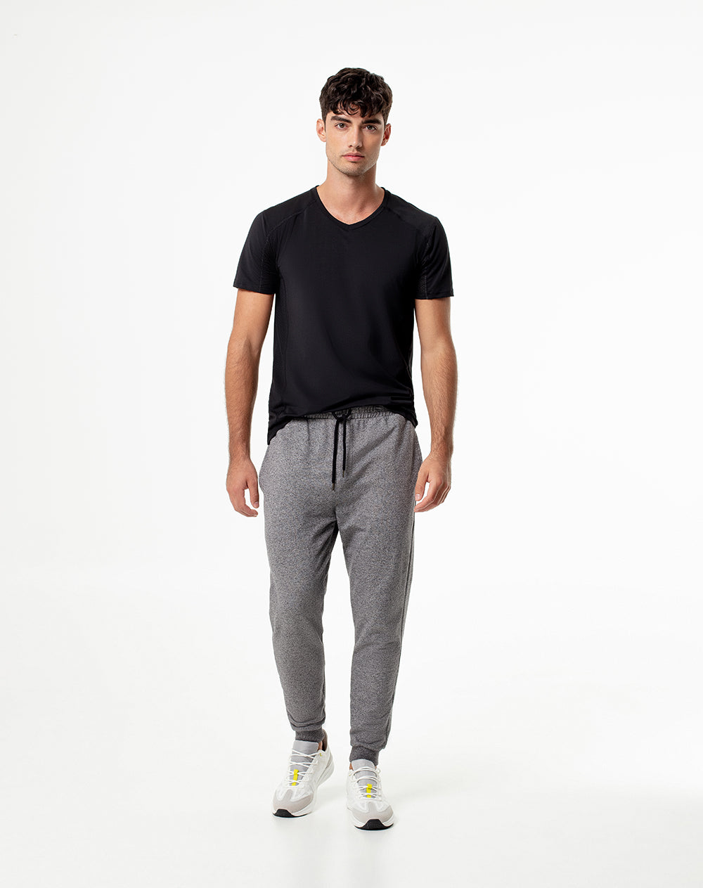 Jogger slim algodón gris hombre