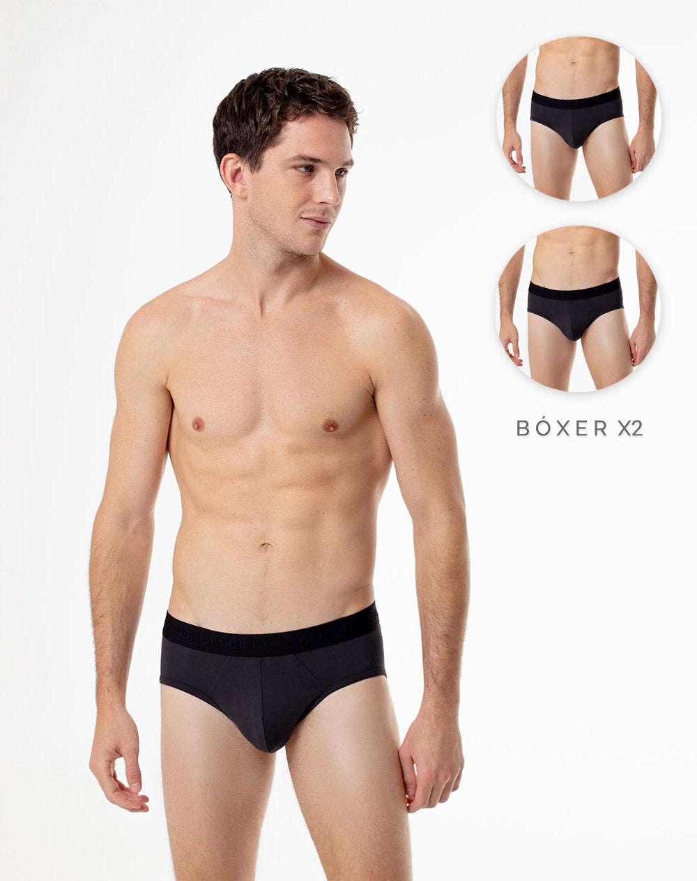 Bóxer brief jersey algodón x2unds negro