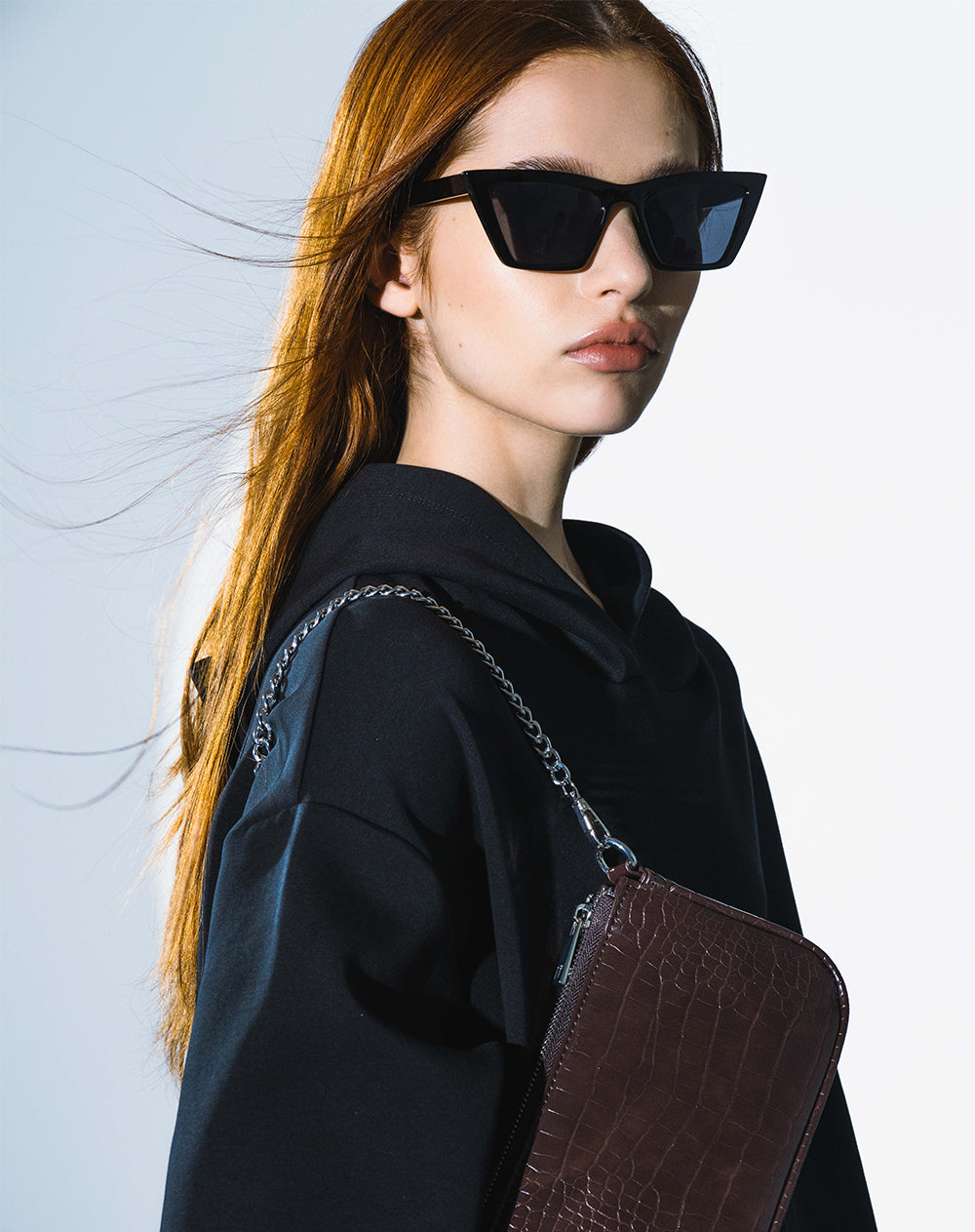 Gafas de sol filtro UV400 cat eye negras mujer