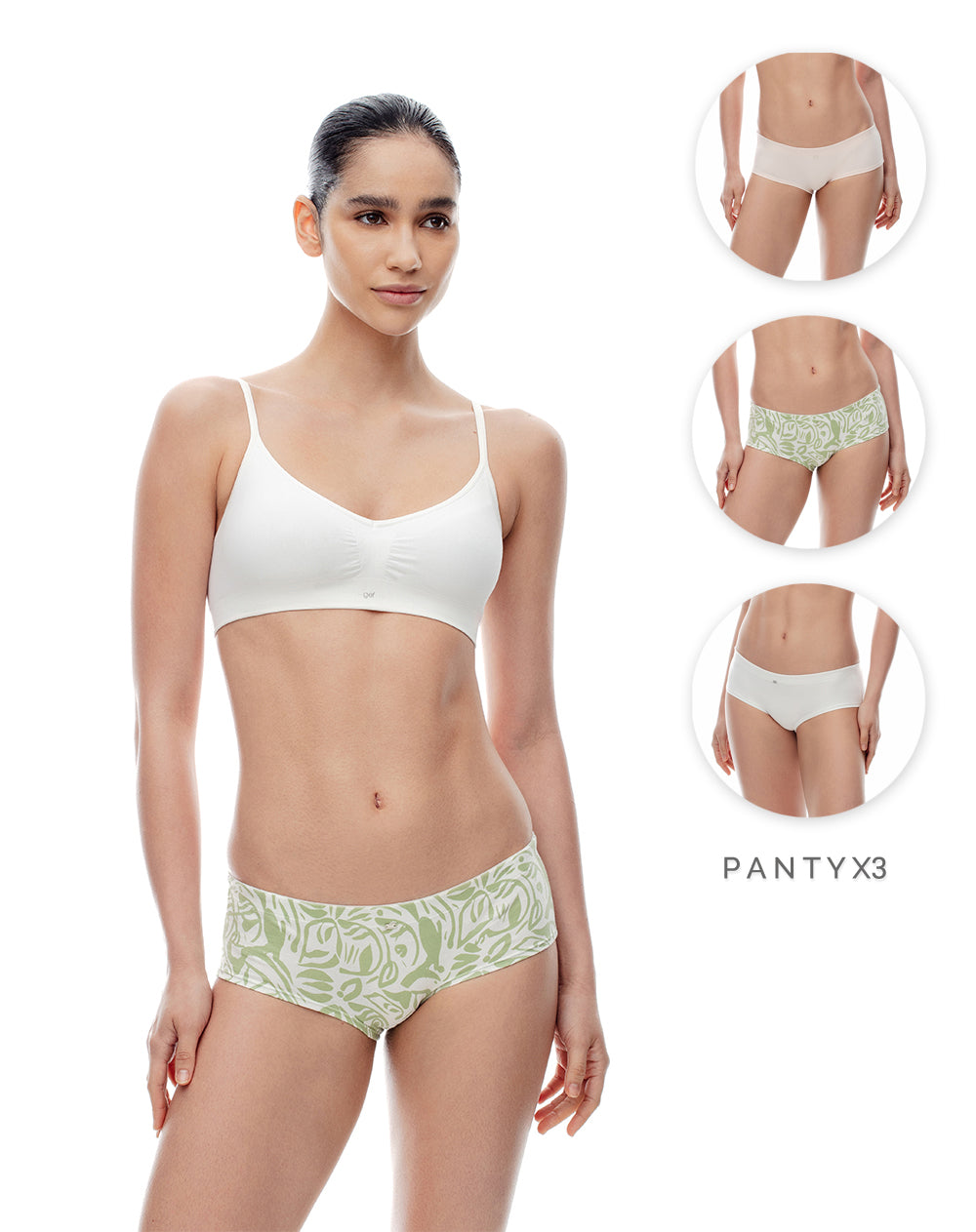 Panty cachetero algodón x3unds surtido