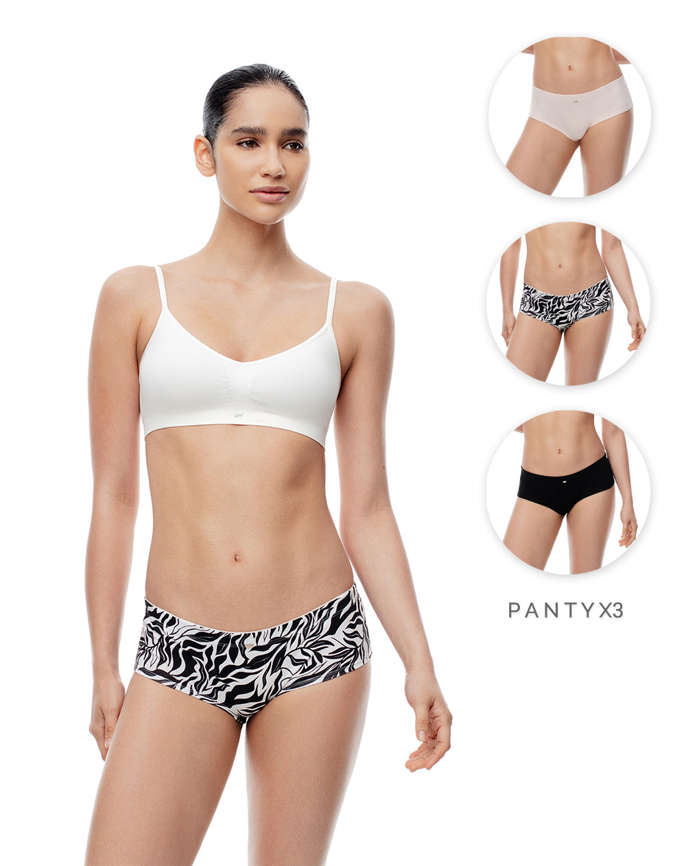 Panty cachetero algodón x3unds surtido