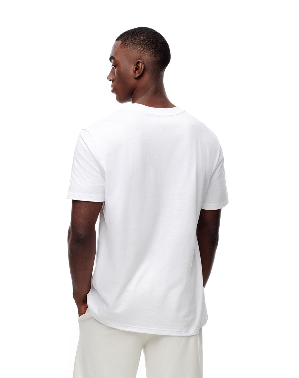 Camiseta regular algodón blanca hombre