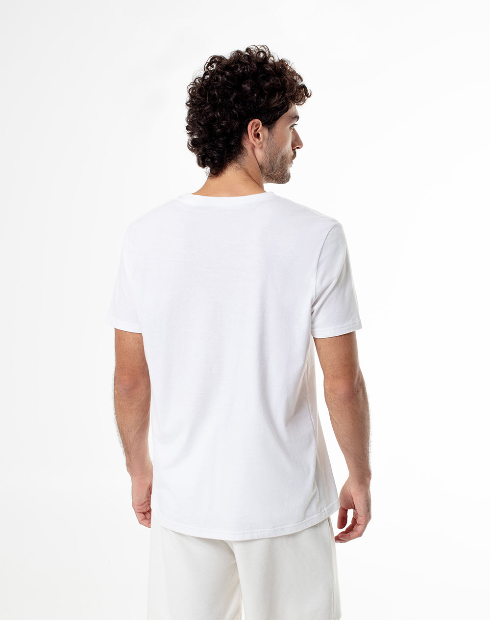 Camiseta regular algodón jersey blanca hombre