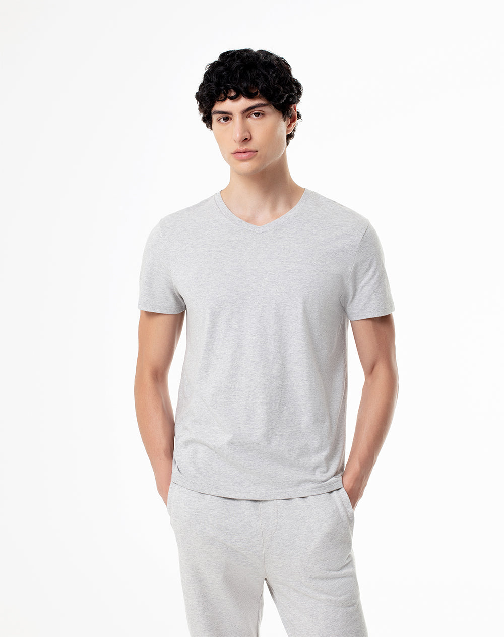 Camiseta regular algodón jersey gris hombre
