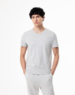 Camiseta regular algodón jersey gris hombre