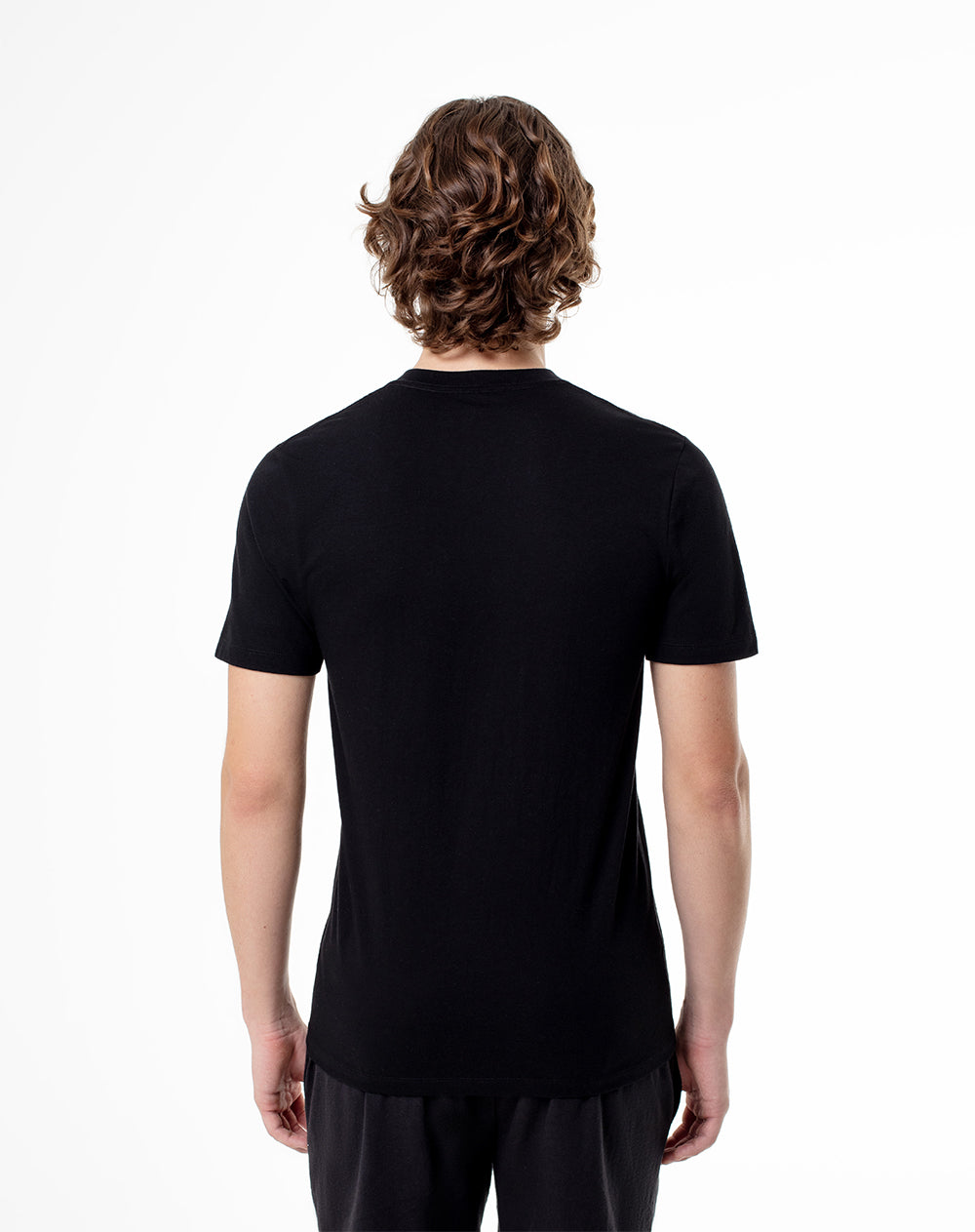 Camiseta regular algodón jersey negra hombre