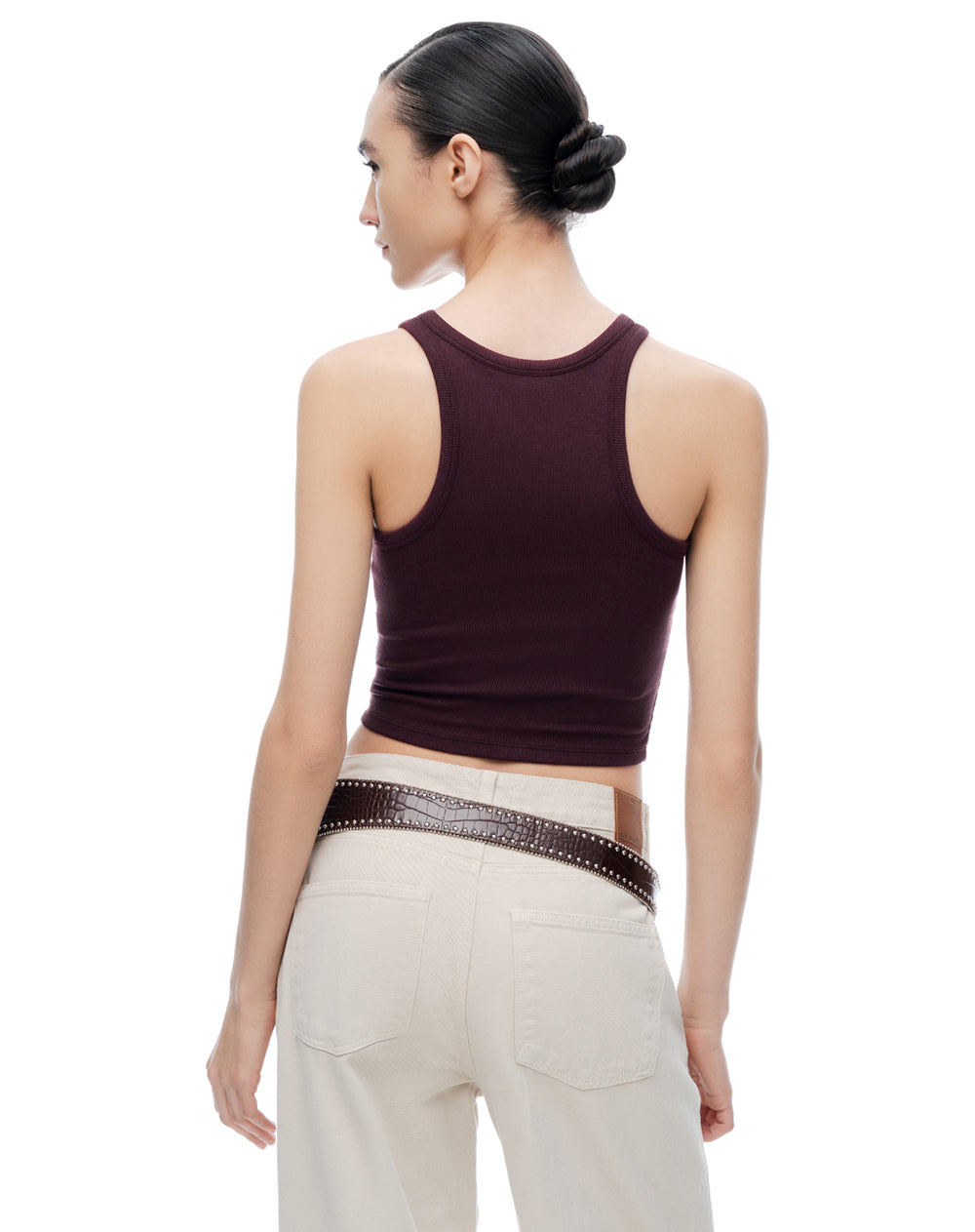 Camiseta slim vino tinto mujer