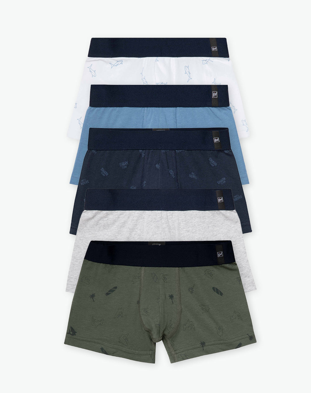 Bóxer niño algodón x5unds surtido