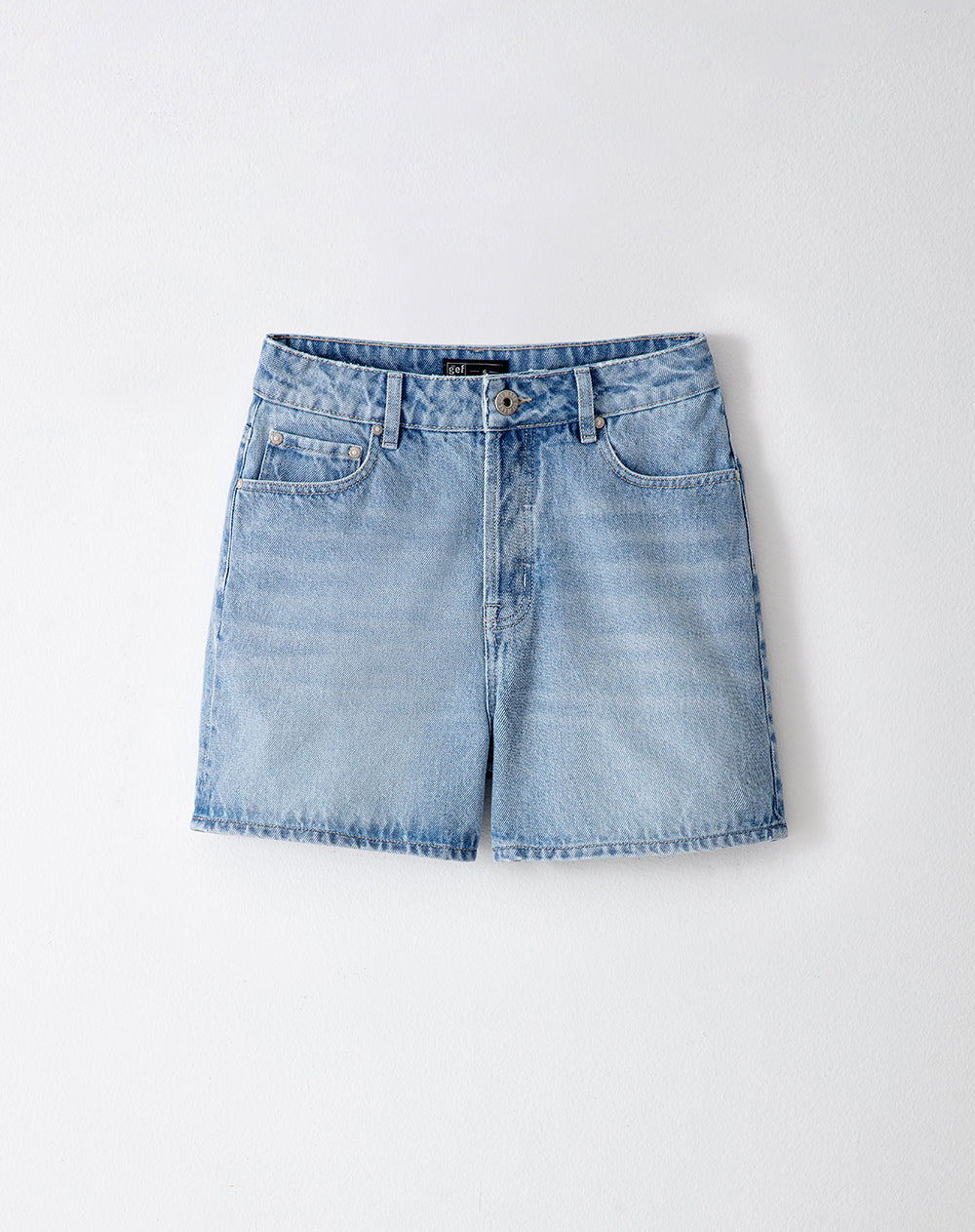 Short tiro alto denim 5 bolsillos indigo medio para mujer