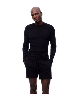 Bermuda de pijama hombre algodón negra