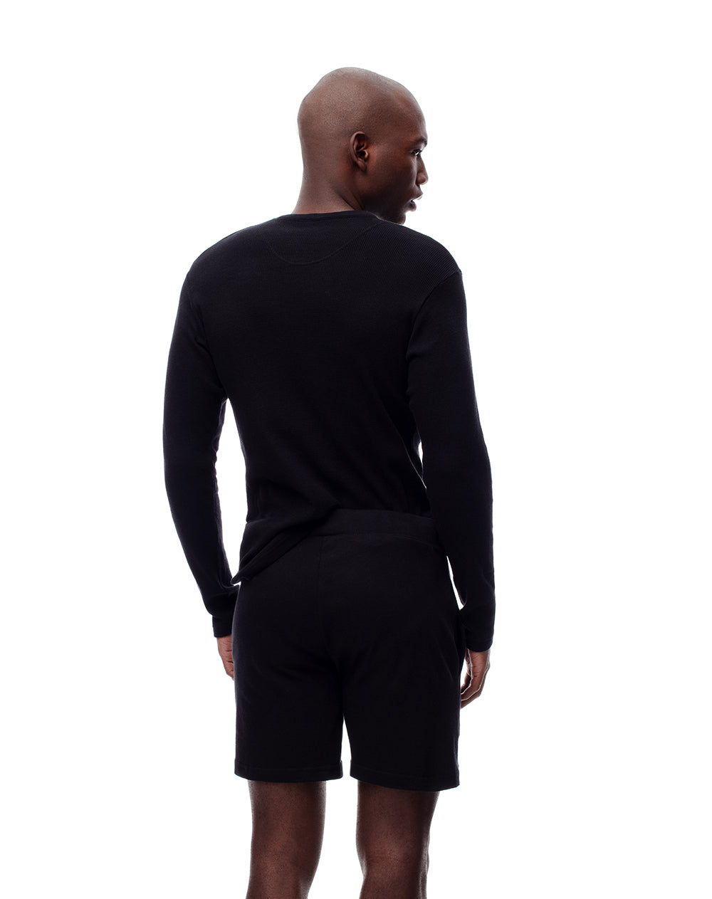 Bermuda de pijama hombre algodón negra