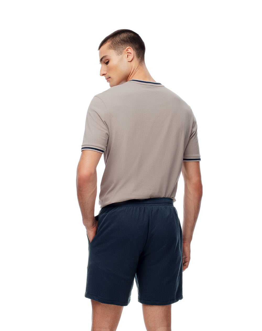 Bermuda regular azul hombre