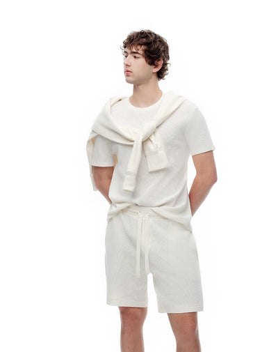 Bermuda regular algodón vainilla hombre