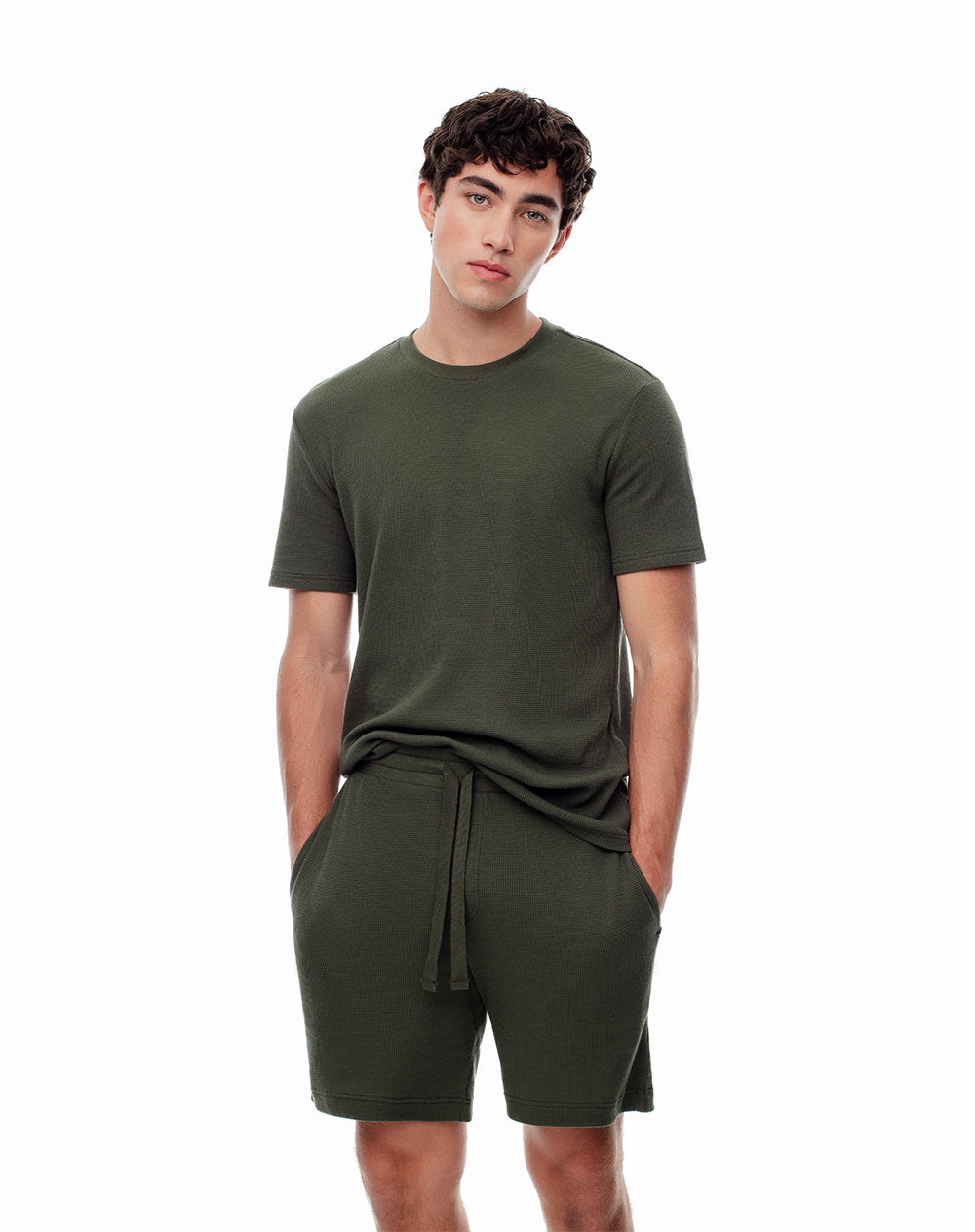 Bermuda regular algodón verde hombre