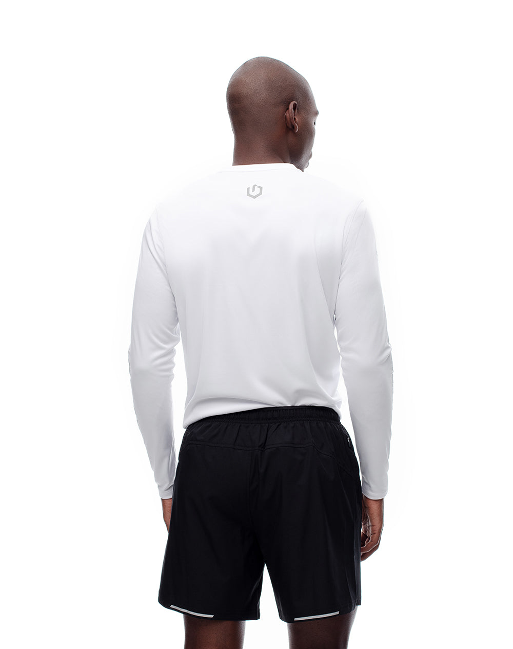 Pantaloneta deportiva malla interna negra hombre