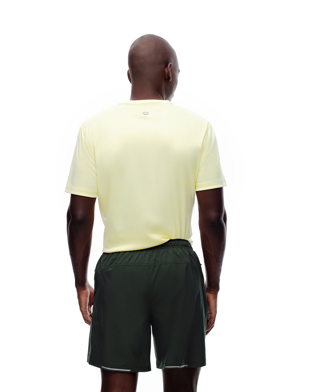 Pantaloneta deportiva malla interna verde hombre