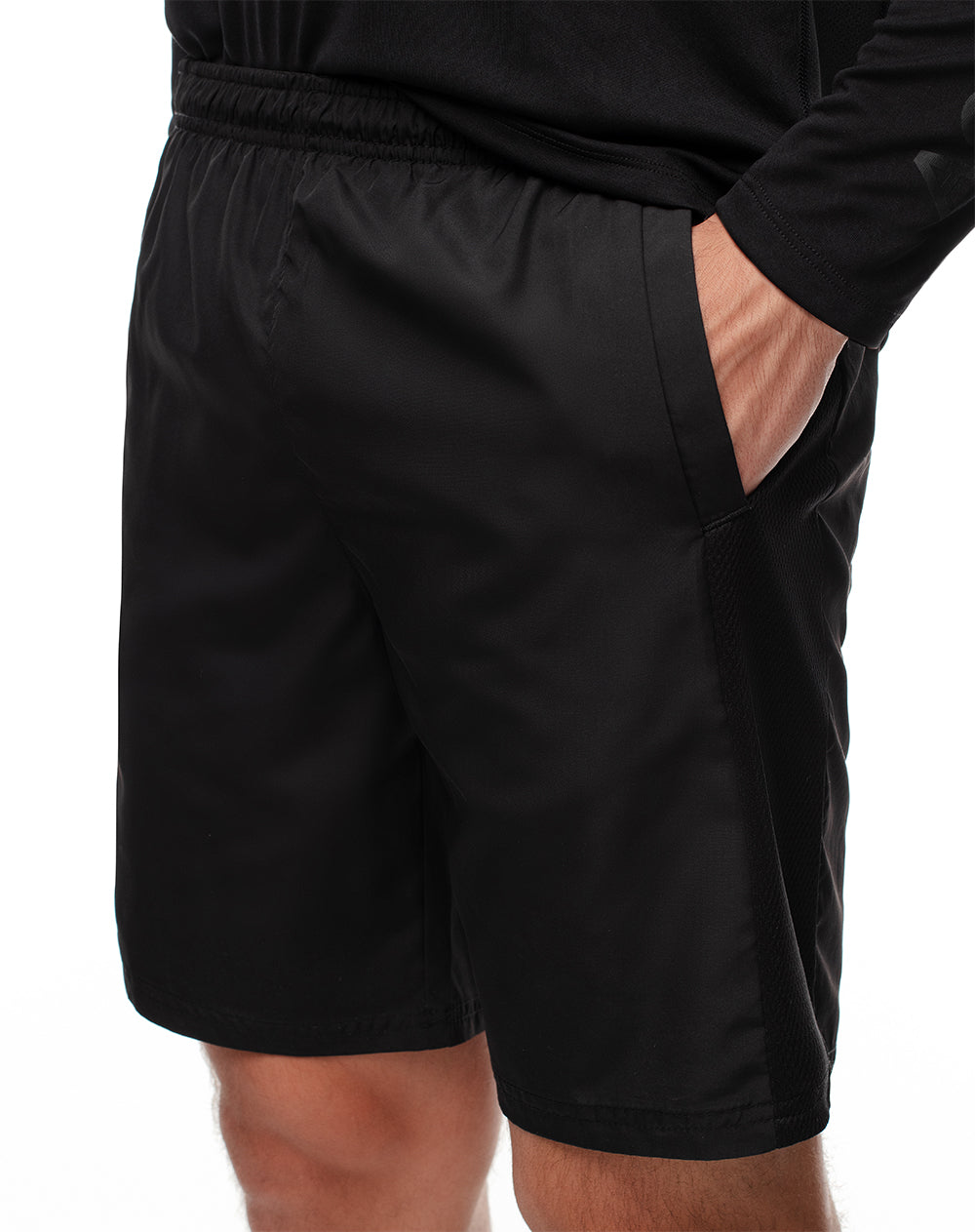 Pantaloneta deportiva secado rápido negra hombre