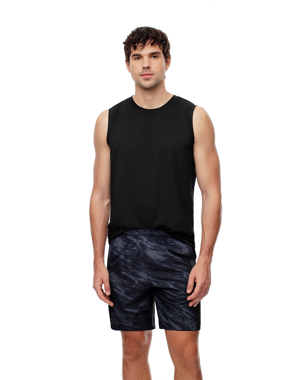 Pantaloneta deportiva secado rápido negra hombre