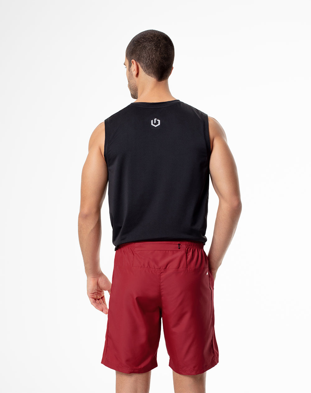 Pantaloneta deportiva secado rápido roja hombre