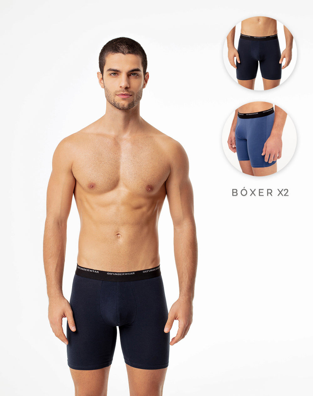 Bóxer largo jersey algodón algodón x2unds surtido