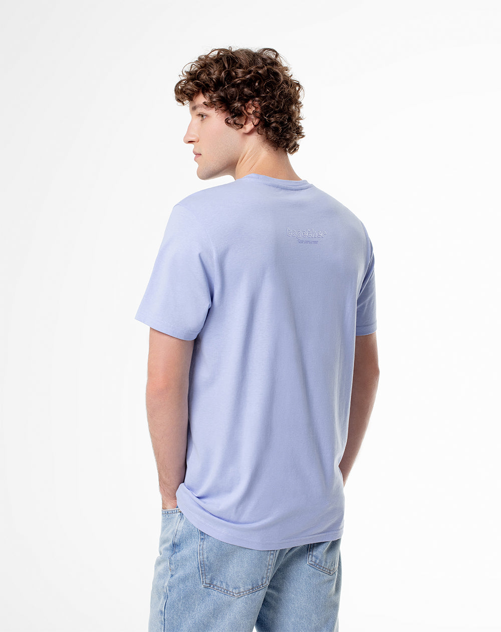 Camiseta regular algodón jersey azul hombre