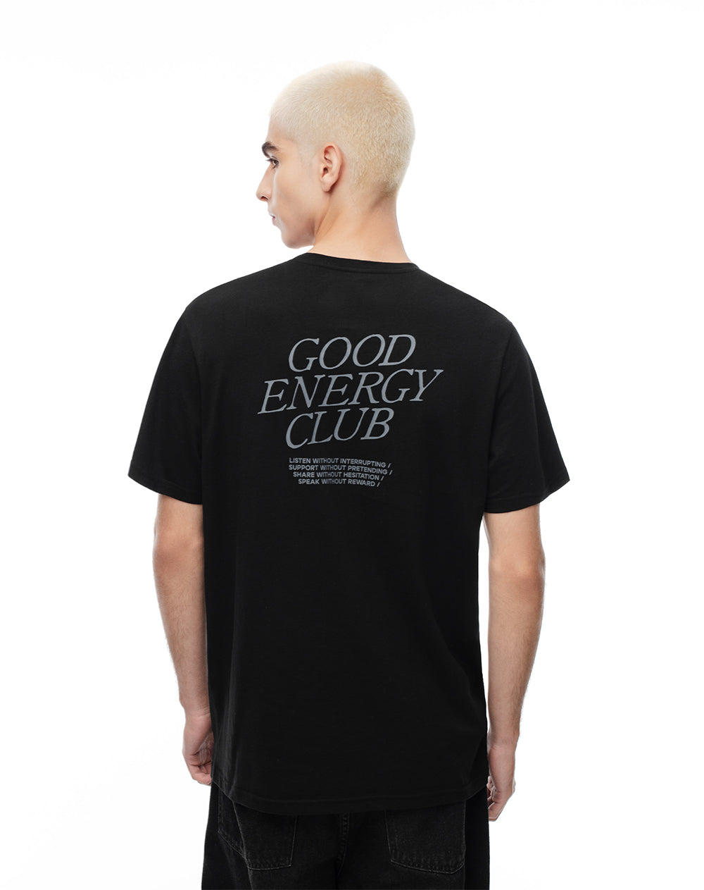 Camiseta regular algodón negro hombre