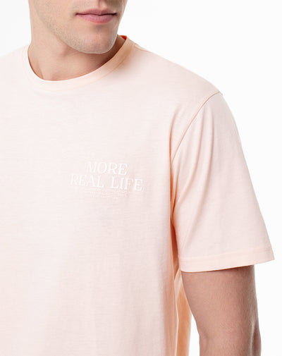 Camiseta regular algodón jersey rosa hombre