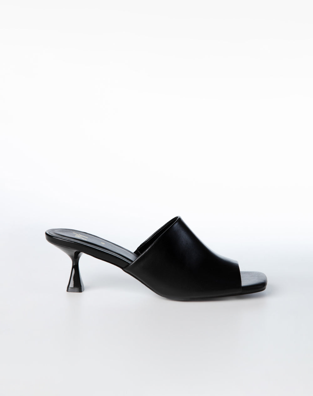 Sandalias mules de tacón bajo negras mujer