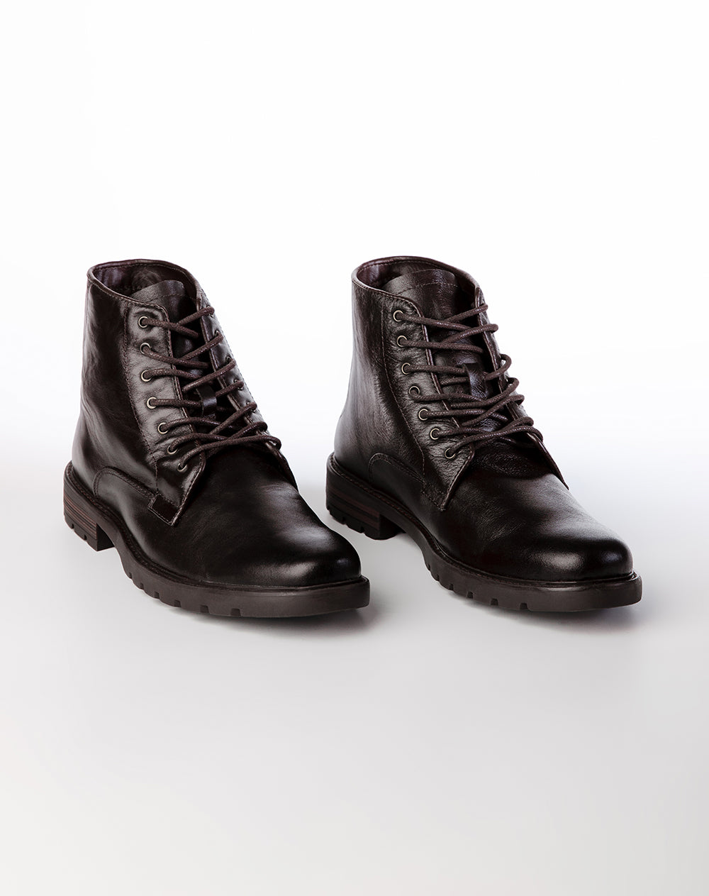 Botas tipo combat café hombre