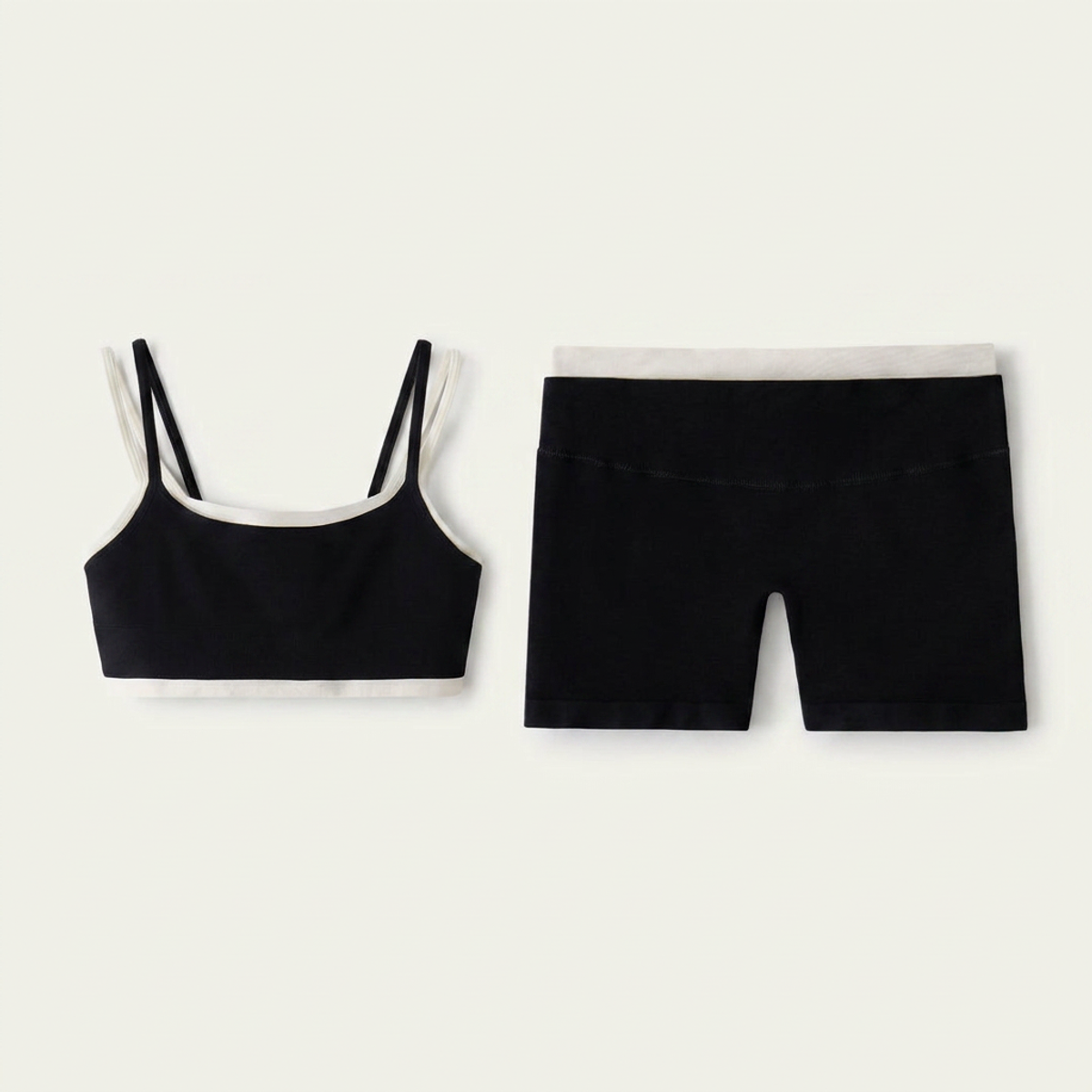 Top + biker deportivo seamless negro mujer