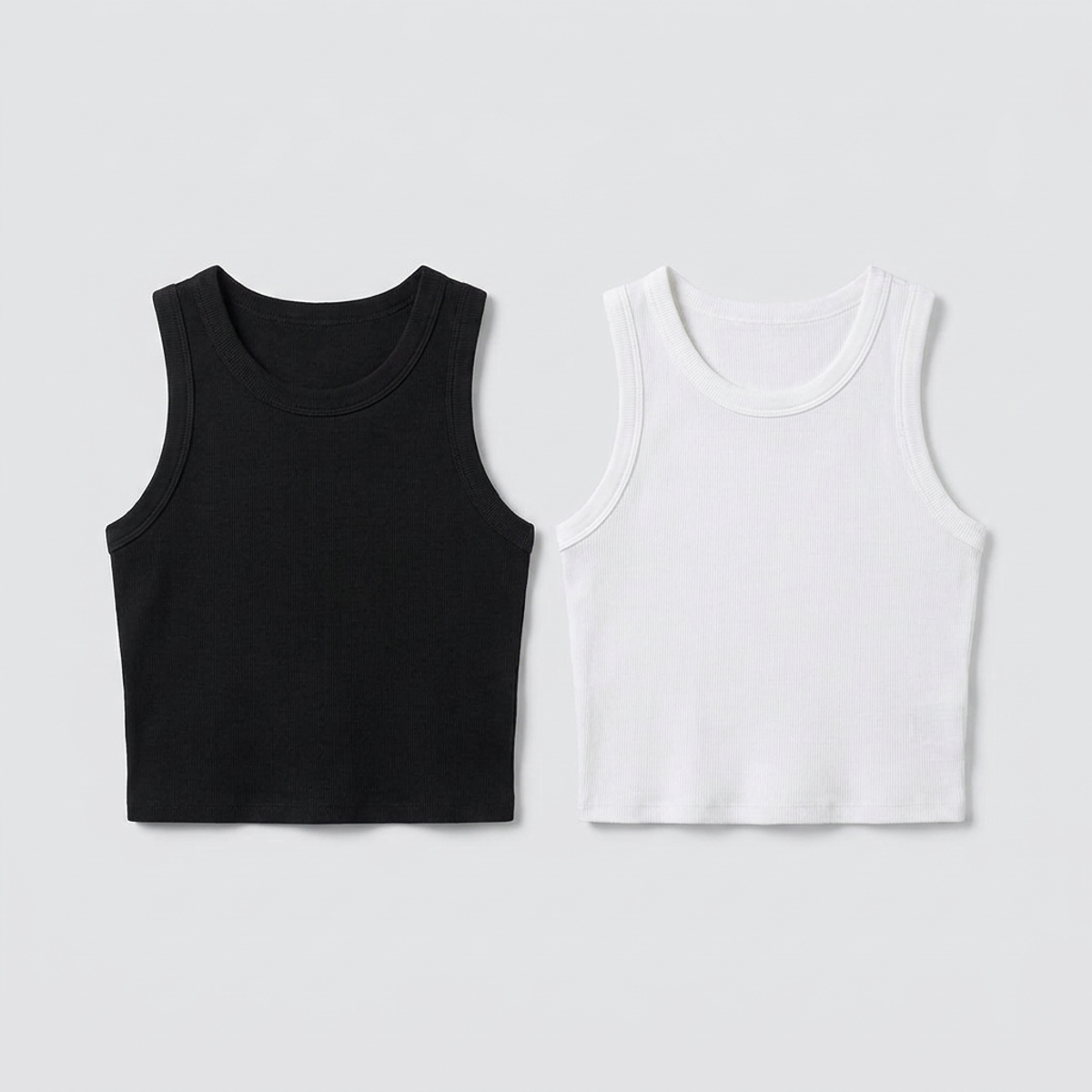 Pack x2 camiseta esqueleto slim rib negro + blanco mujer
