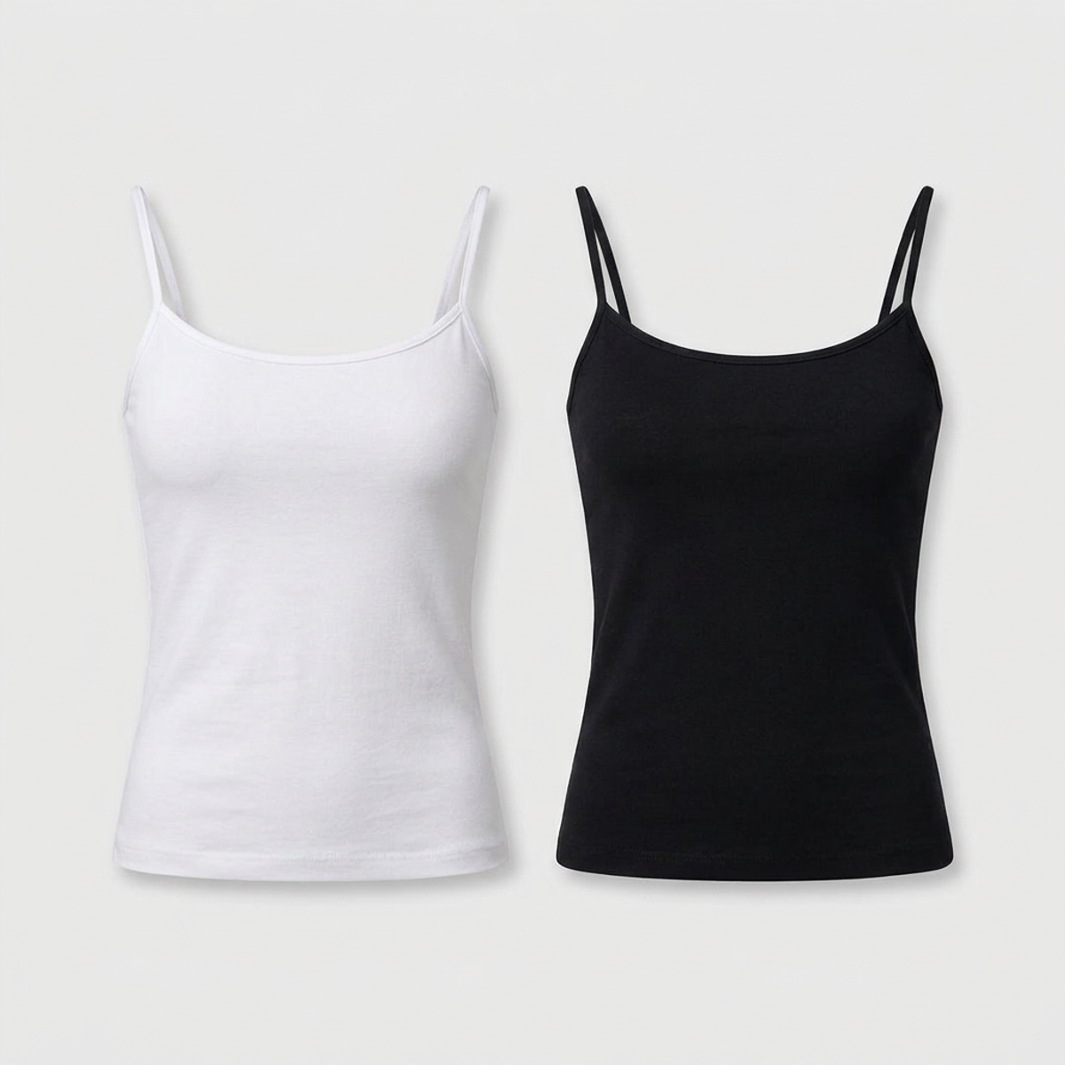 Pack x2 camisilla slim algodón blanco + negro mujer