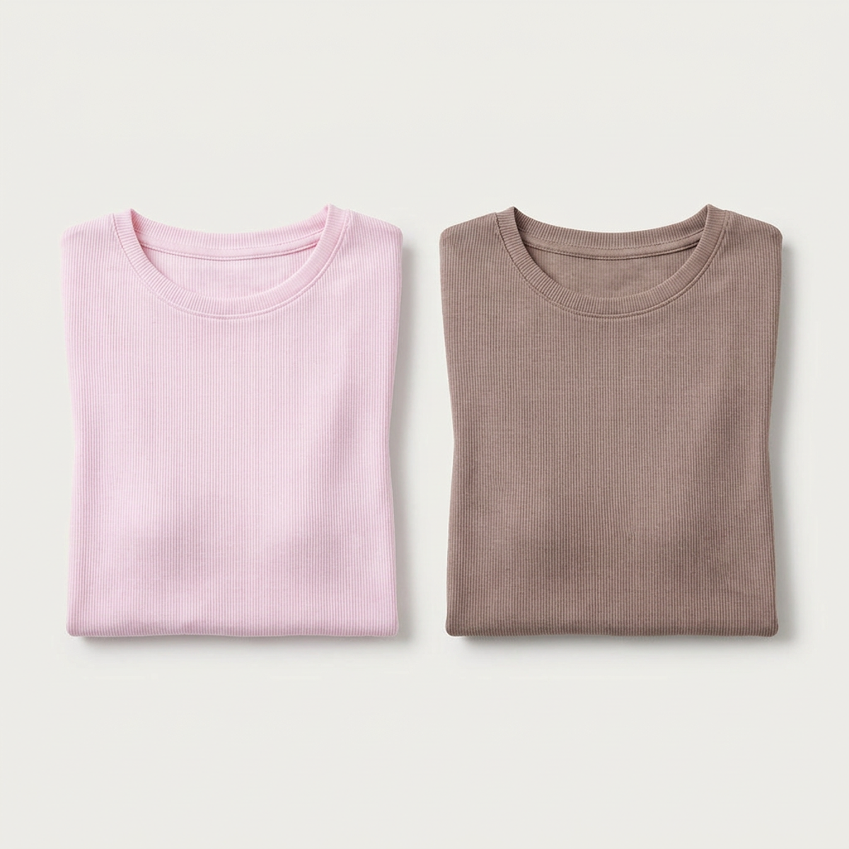 Pack x2 camiseta slim manga corta rosado + café mujer
