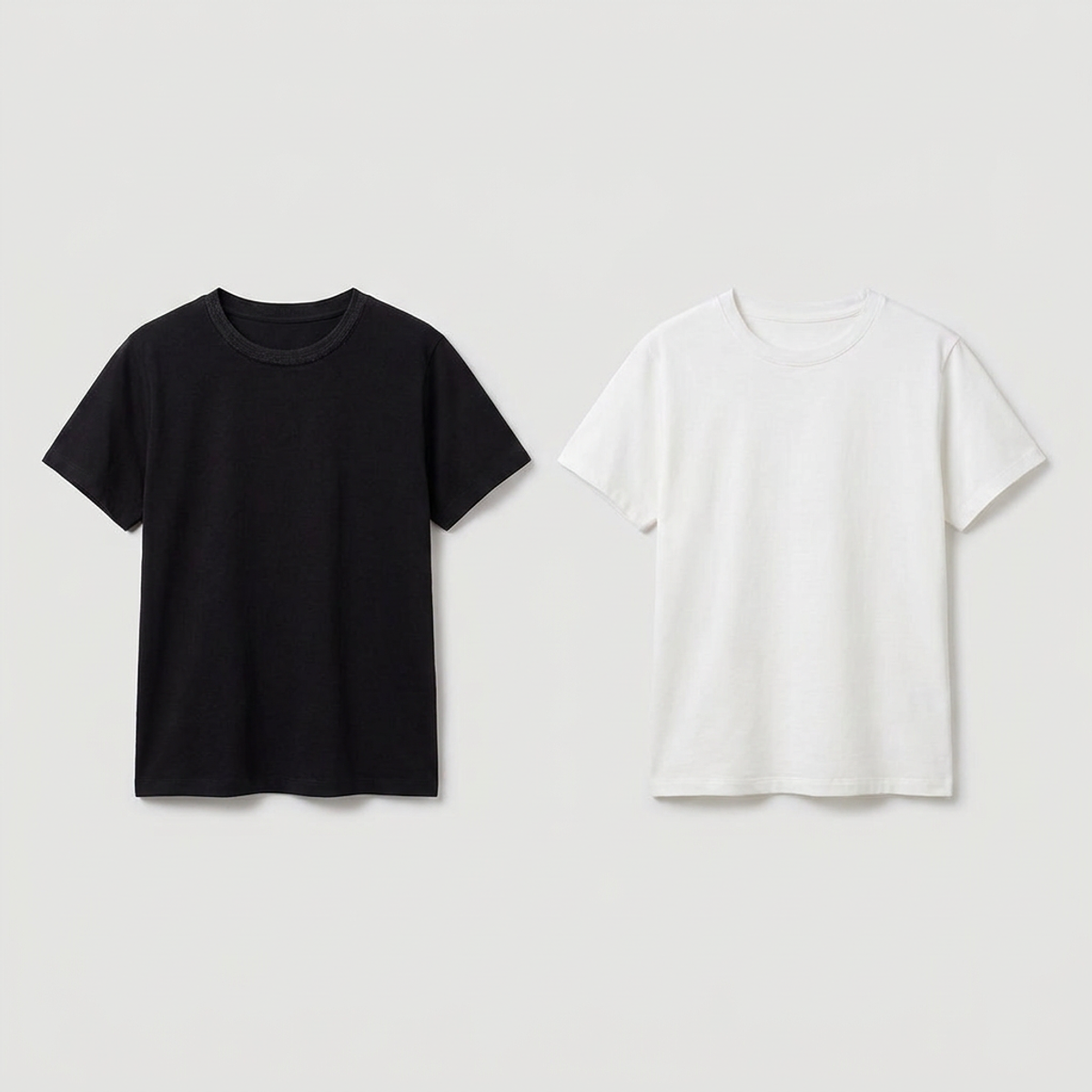 Pack x2 camiseta regular algodón negro + blanco mujer