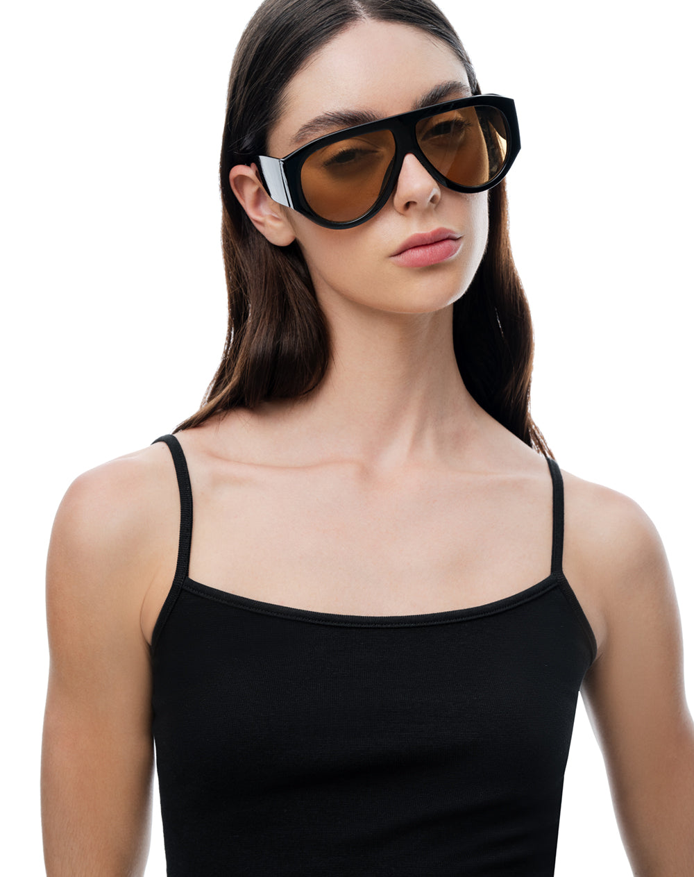 Camisilla slim algodón negra mujer