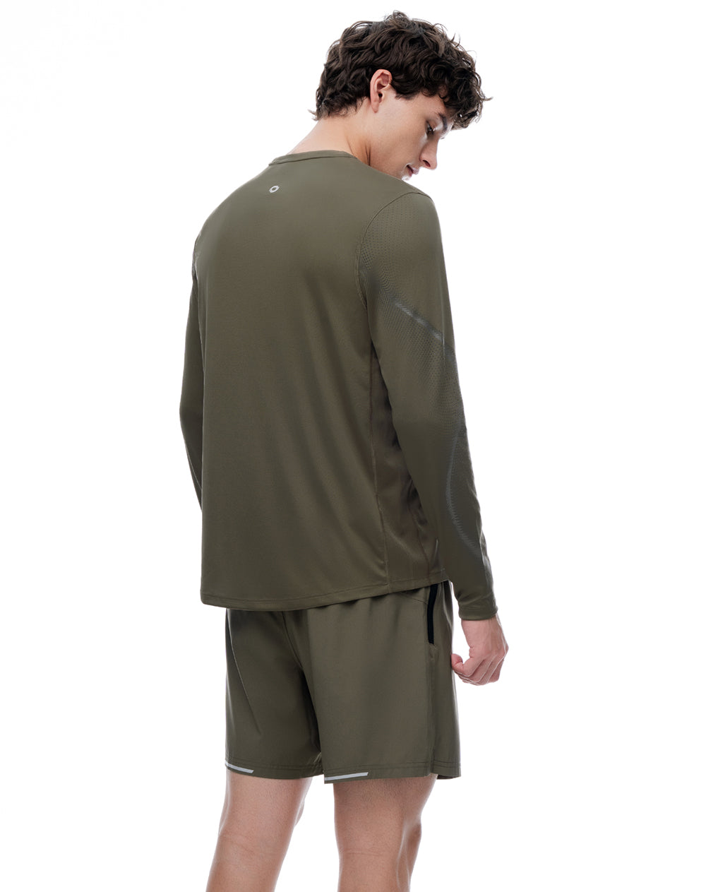 Camiseta regular manga larga taupe estampado hombre