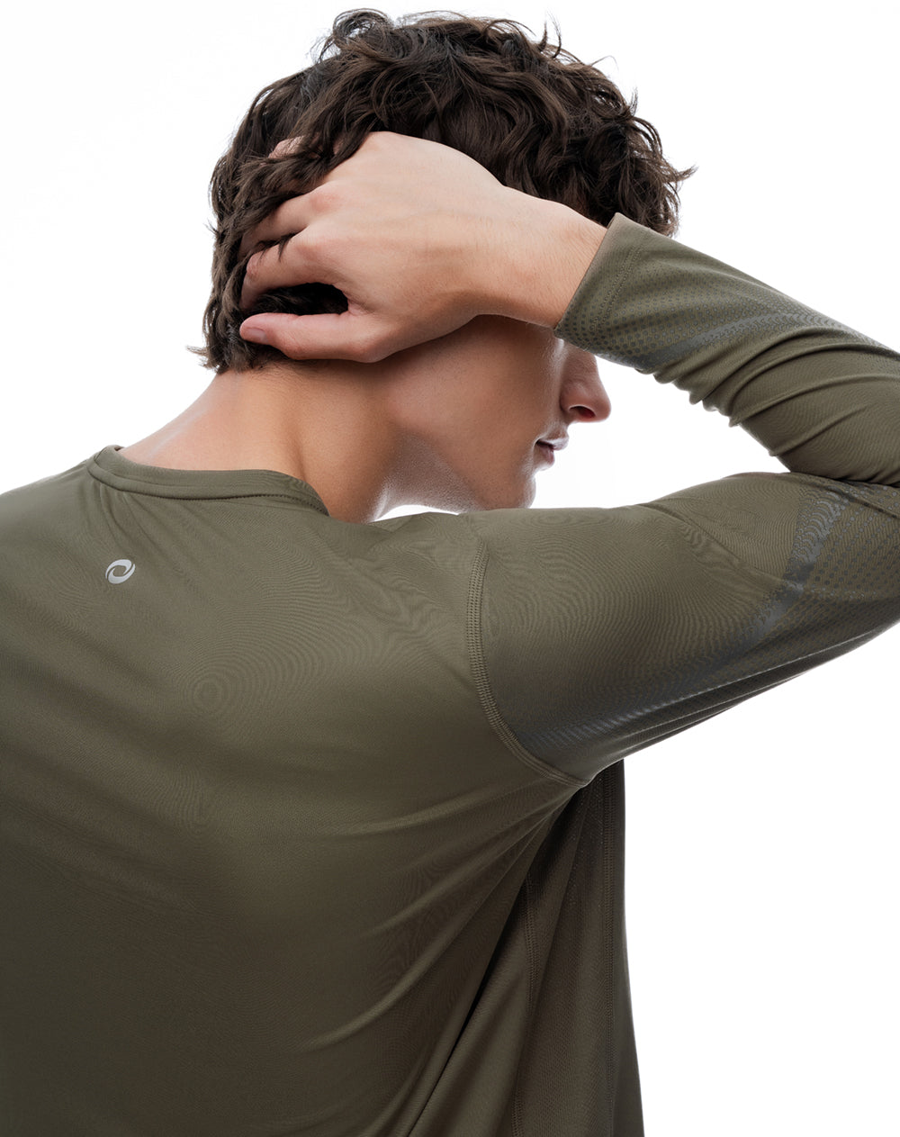 Camiseta regular manga larga taupe estampado hombre