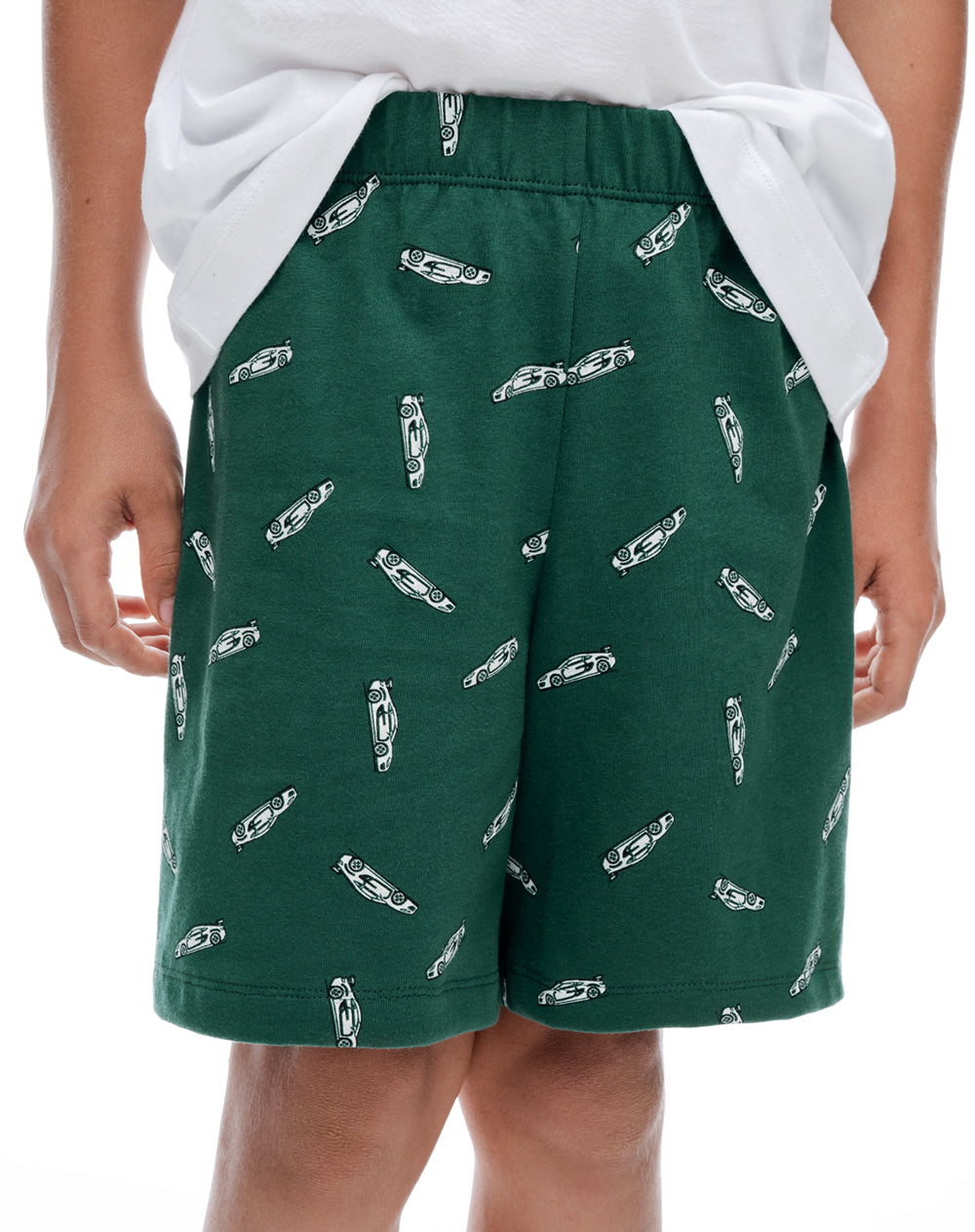 Pijama regular manga corta verde niño