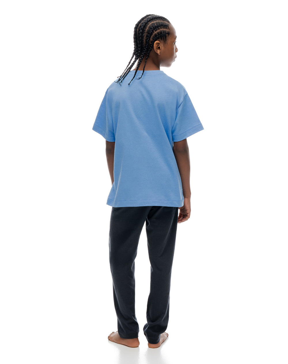 Pijama regular manga corta azul niño