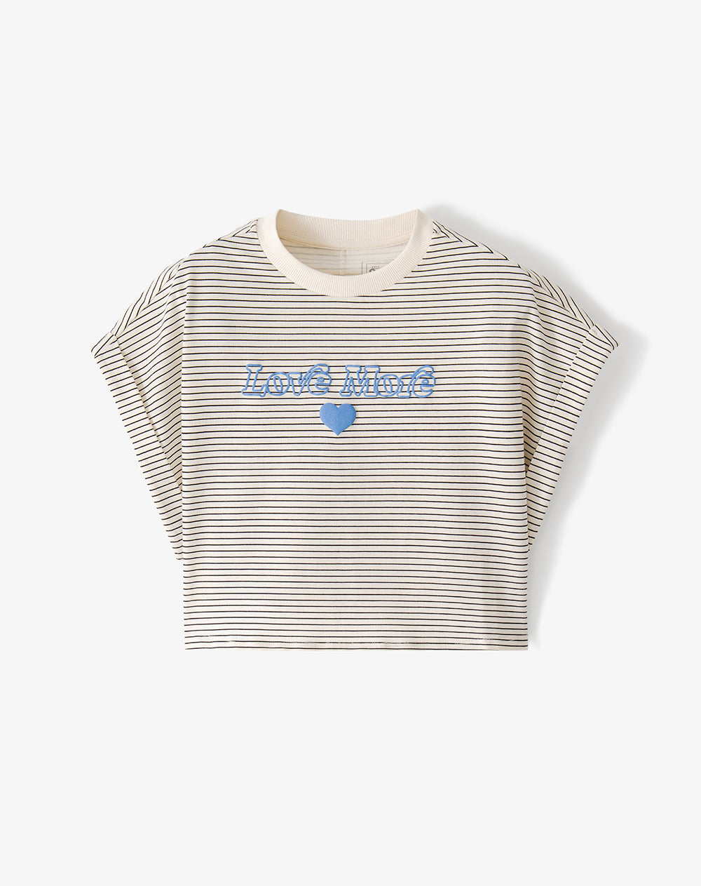 Camiseta relaxed manga corta crudo rayas niña