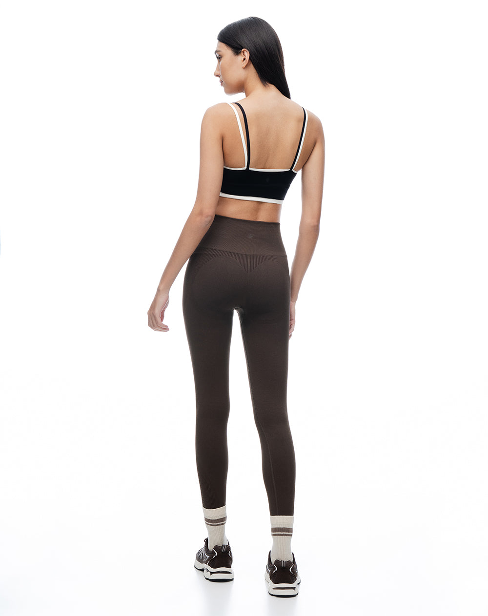 Legging tiro alto café oscuro