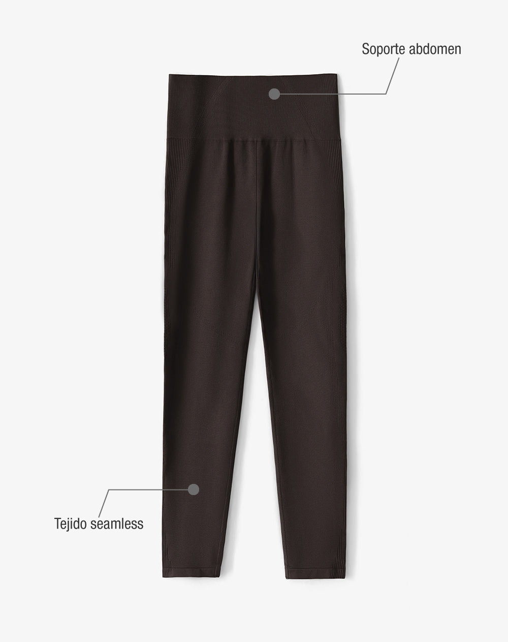 Legging tiro alto café oscuro