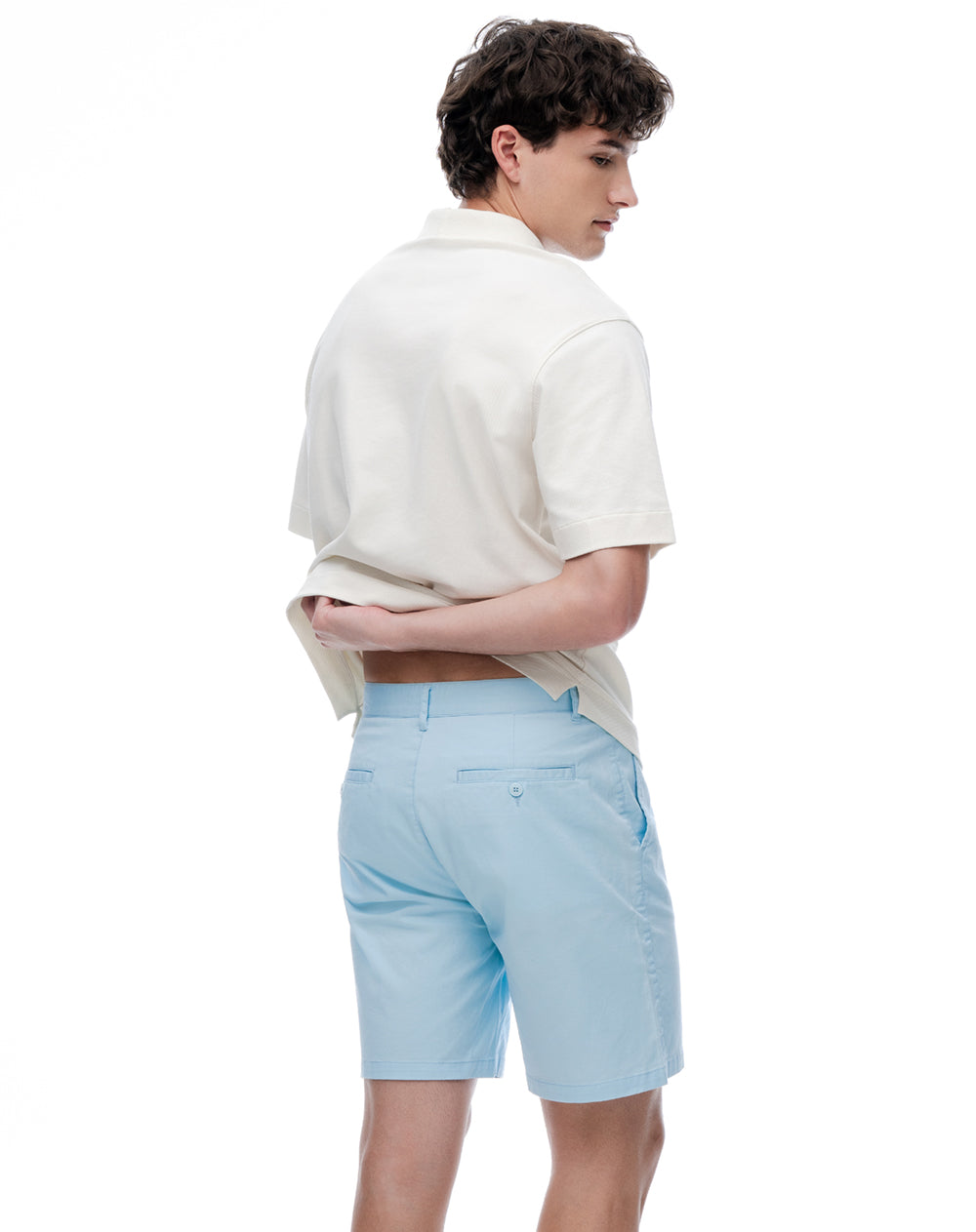 Bermuda regular fit en drill azul